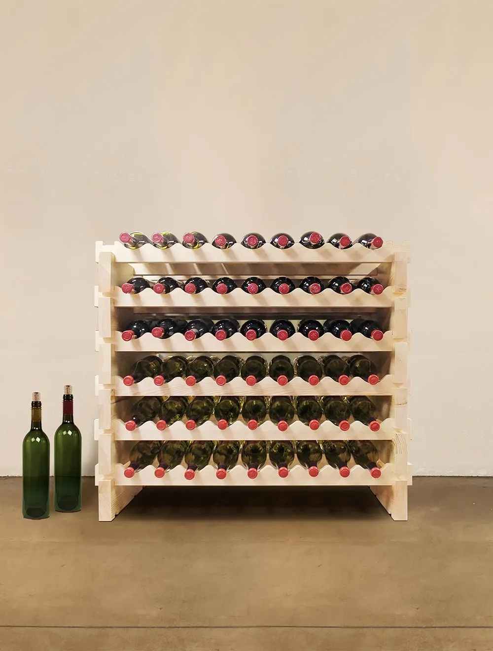 108 Bottle Double Modular Wine Rack (Natural)