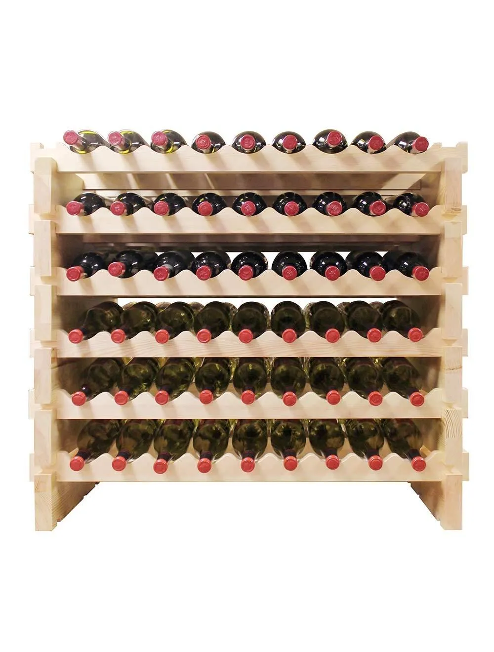 108 Bottle Double Modular Wine Rack (Natural)