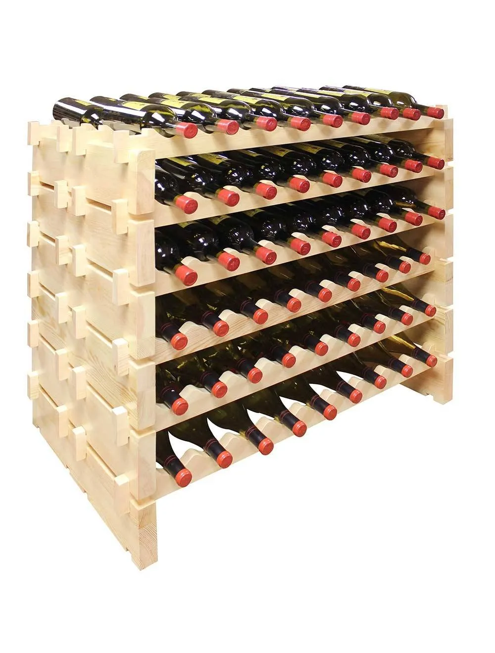 108 Bottle Double Modular Wine Rack (Natural)