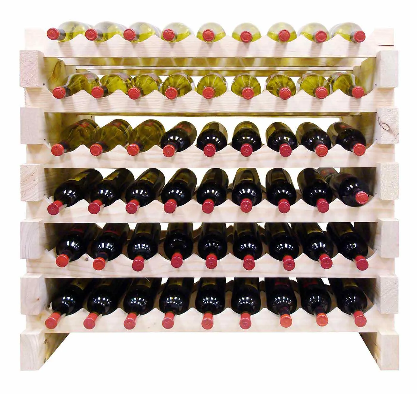 108 Bottle Double Modular Wine Rack (Natural)