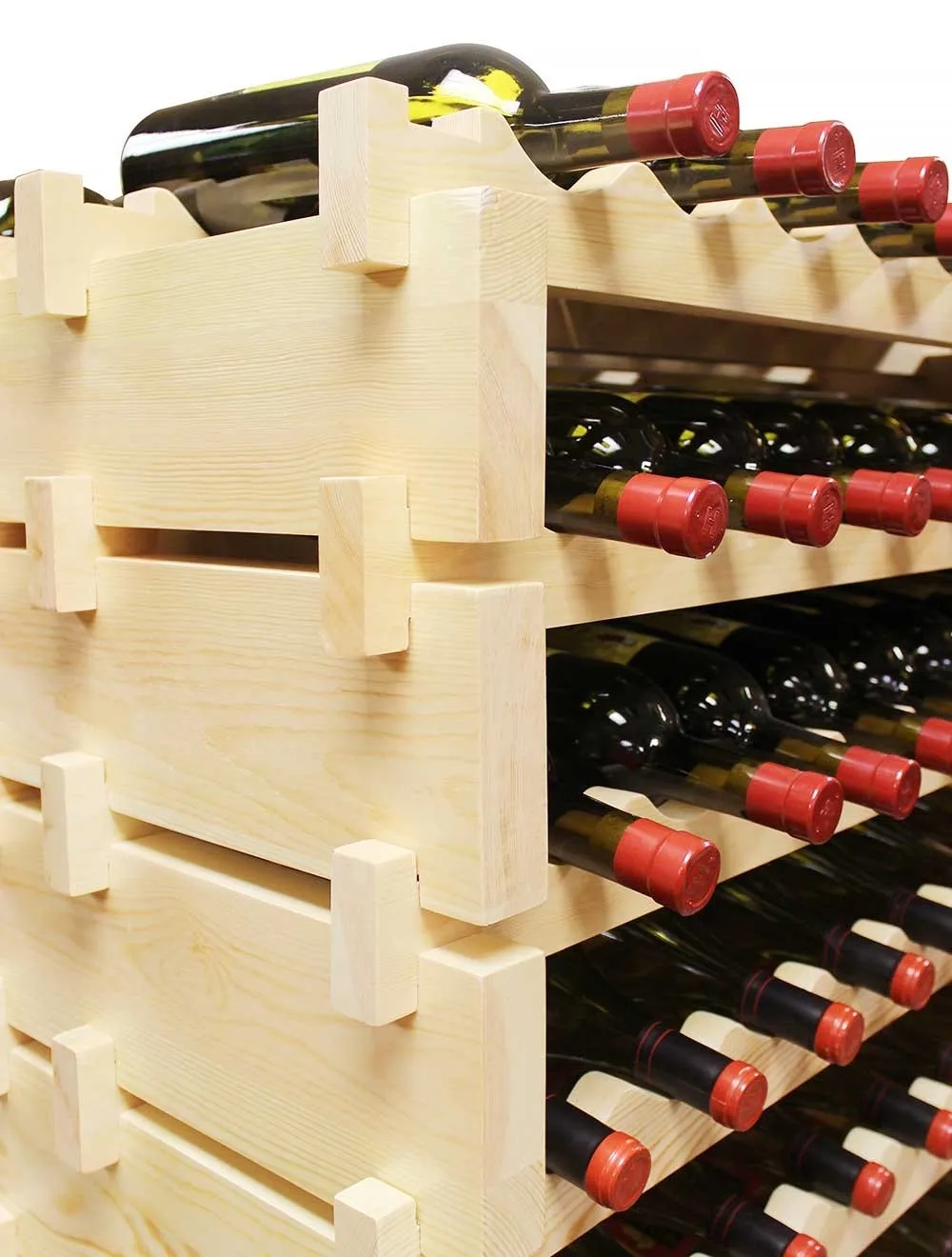 108 Bottle Double Modular Wine Rack (Natural)
