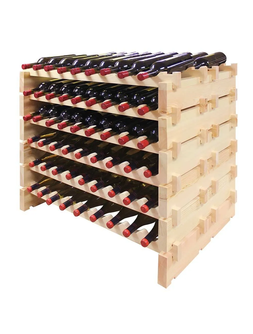 108 Bottle Double Modular Wine Rack (Natural)