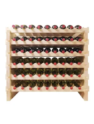108 Bottle Double Modular Wine Rack (Natural)