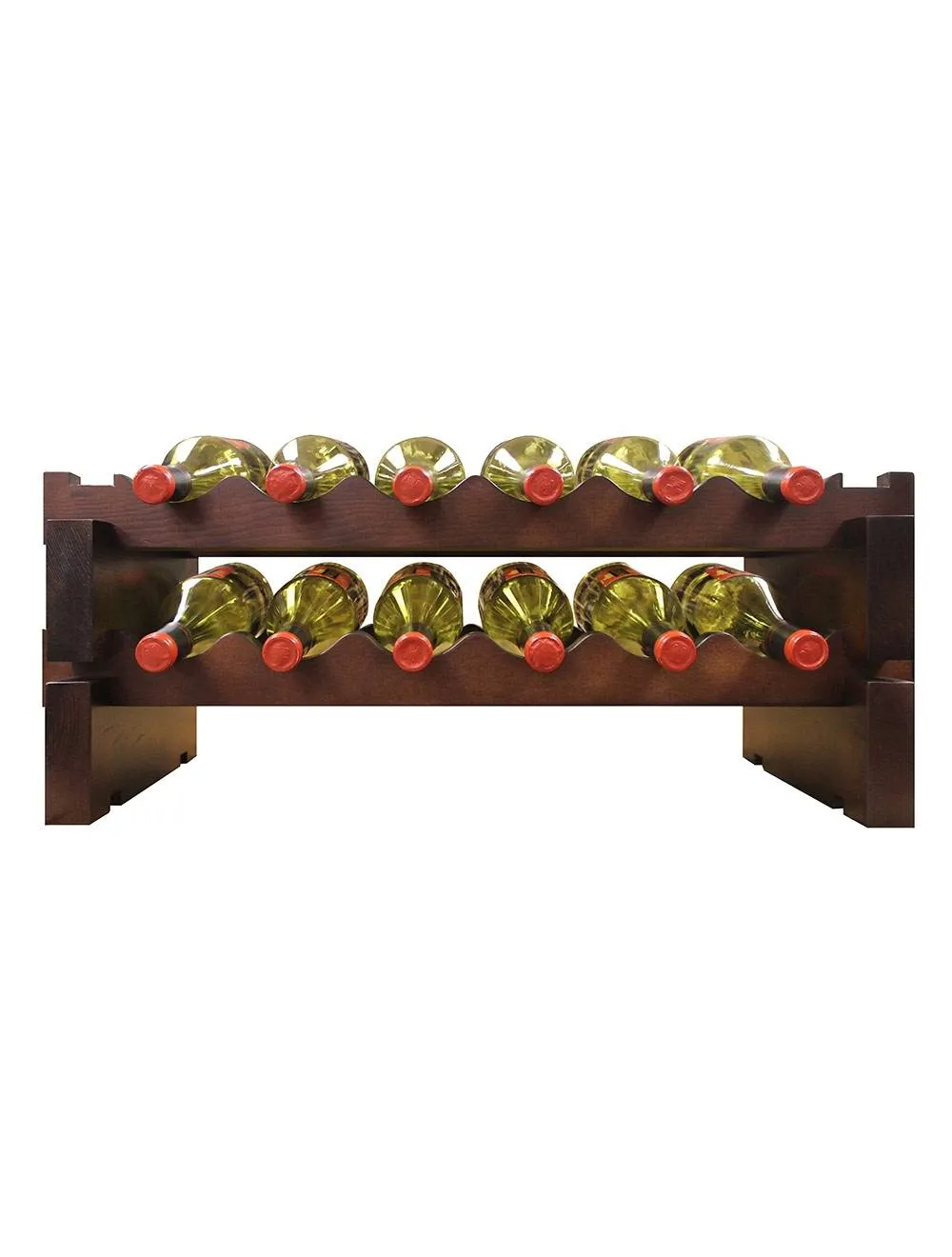 2 x 6 Bottle Modular Wine Rack (Stained)