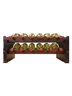 2 x 6 Bottle Modular Wine Rack (Stained)