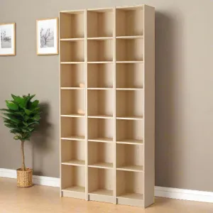 21 Tier Wooden Shelf Beech Bookcase Shelving Storage Display Rack
