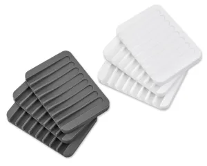 3 Pieces Silicone Shower Soap Dishes for Bathroom