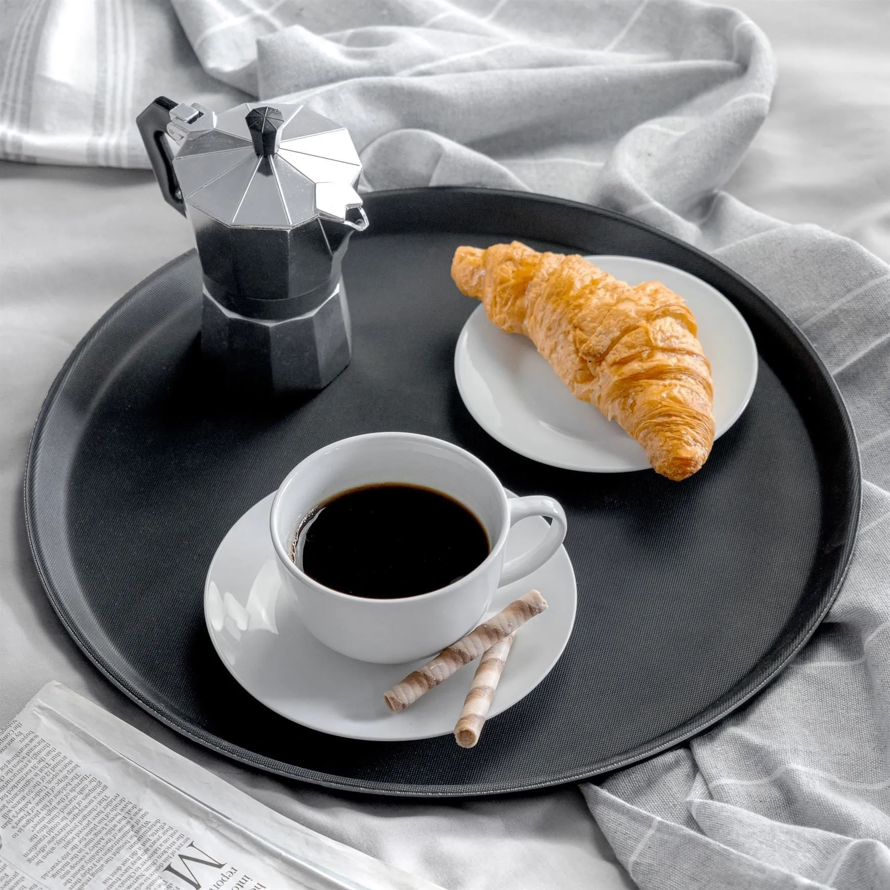 40cm Round Plastic Non-Slip Serving Tray - By Argon Tableware