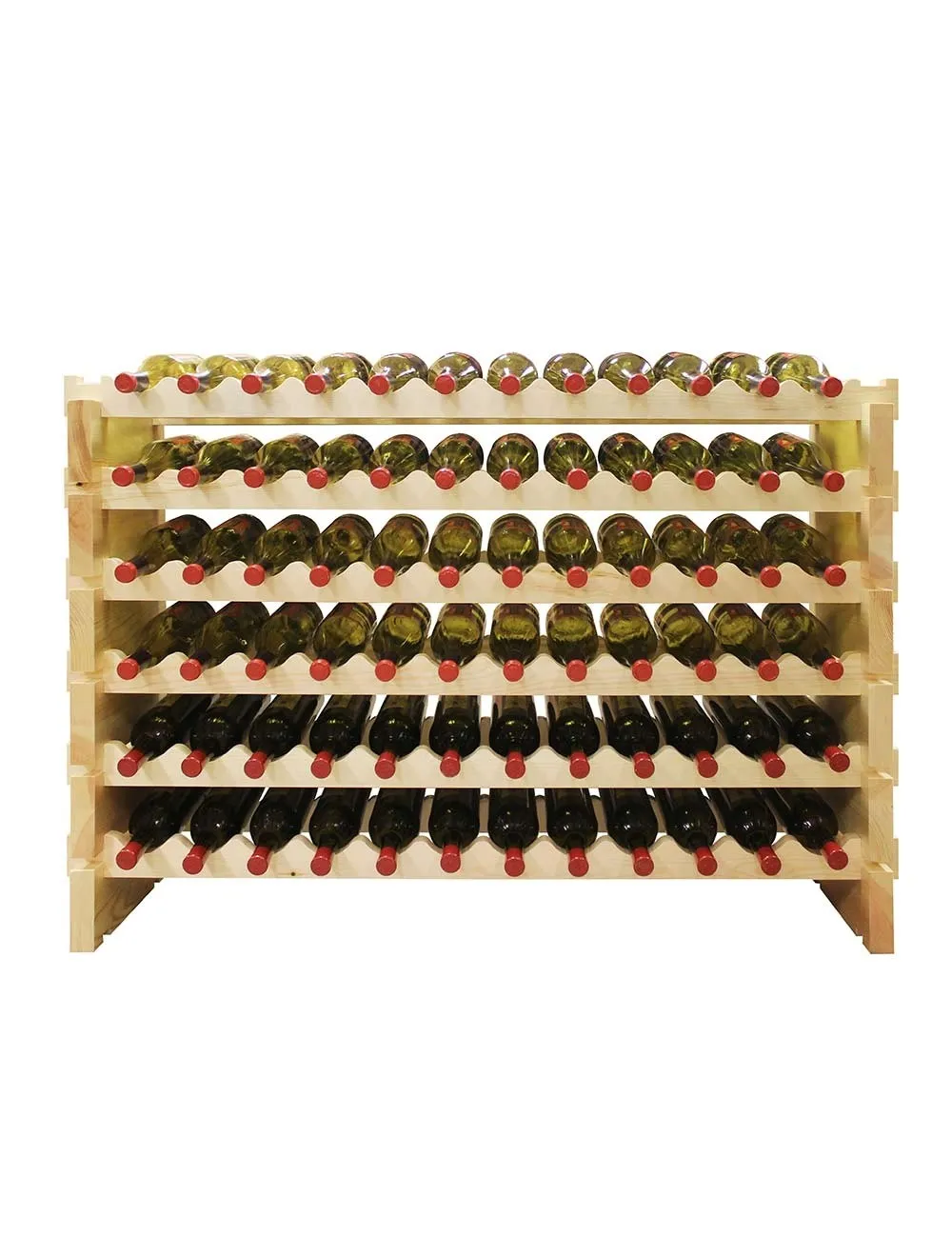 6 x 12 Bottle Modular Wine Rack (Natural)