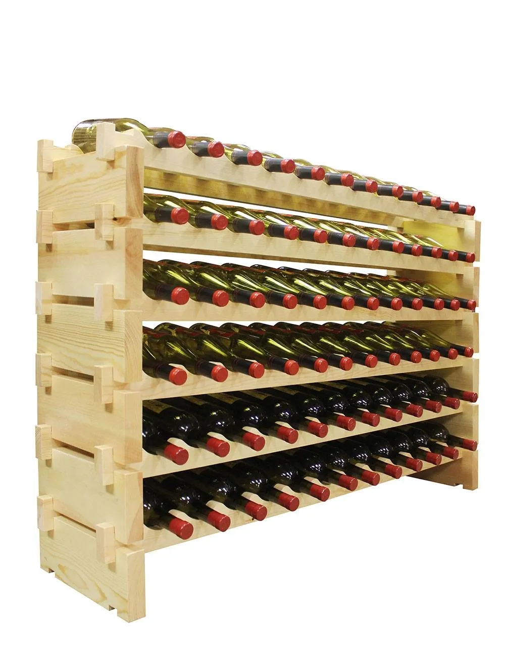 6 x 12 Bottle Modular Wine Rack (Natural)
