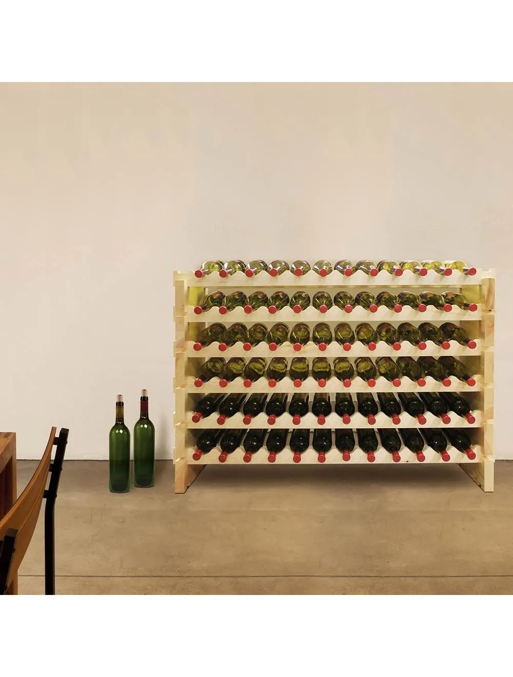 6 x 12 Bottle Modular Wine Rack (Natural)