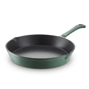 Barbary & Oak Foundry 26cm Verdigris Green Cast Iron Round Fry Pan