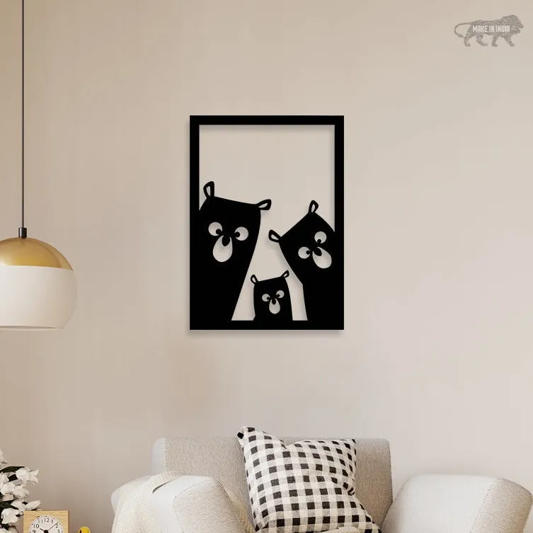 Bear Family Metal Wall Art