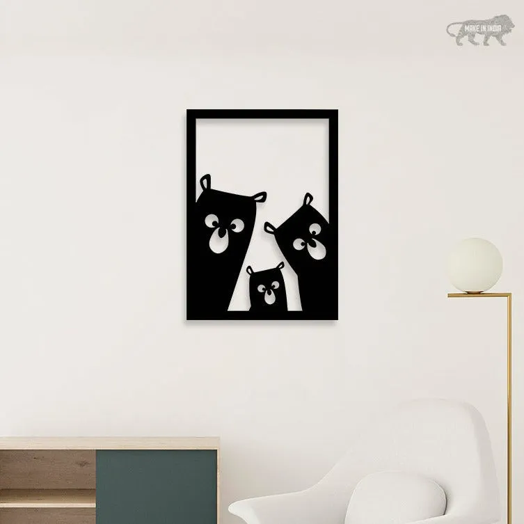 Bear Family Metal Wall Art