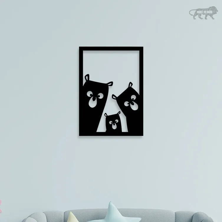 Bear Family Metal Wall Art
