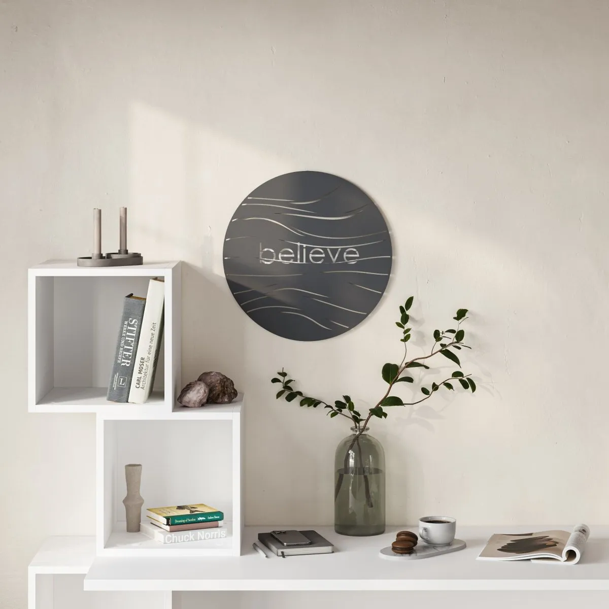 Believe Modern Metal Wall Art Home Decorative Ornament