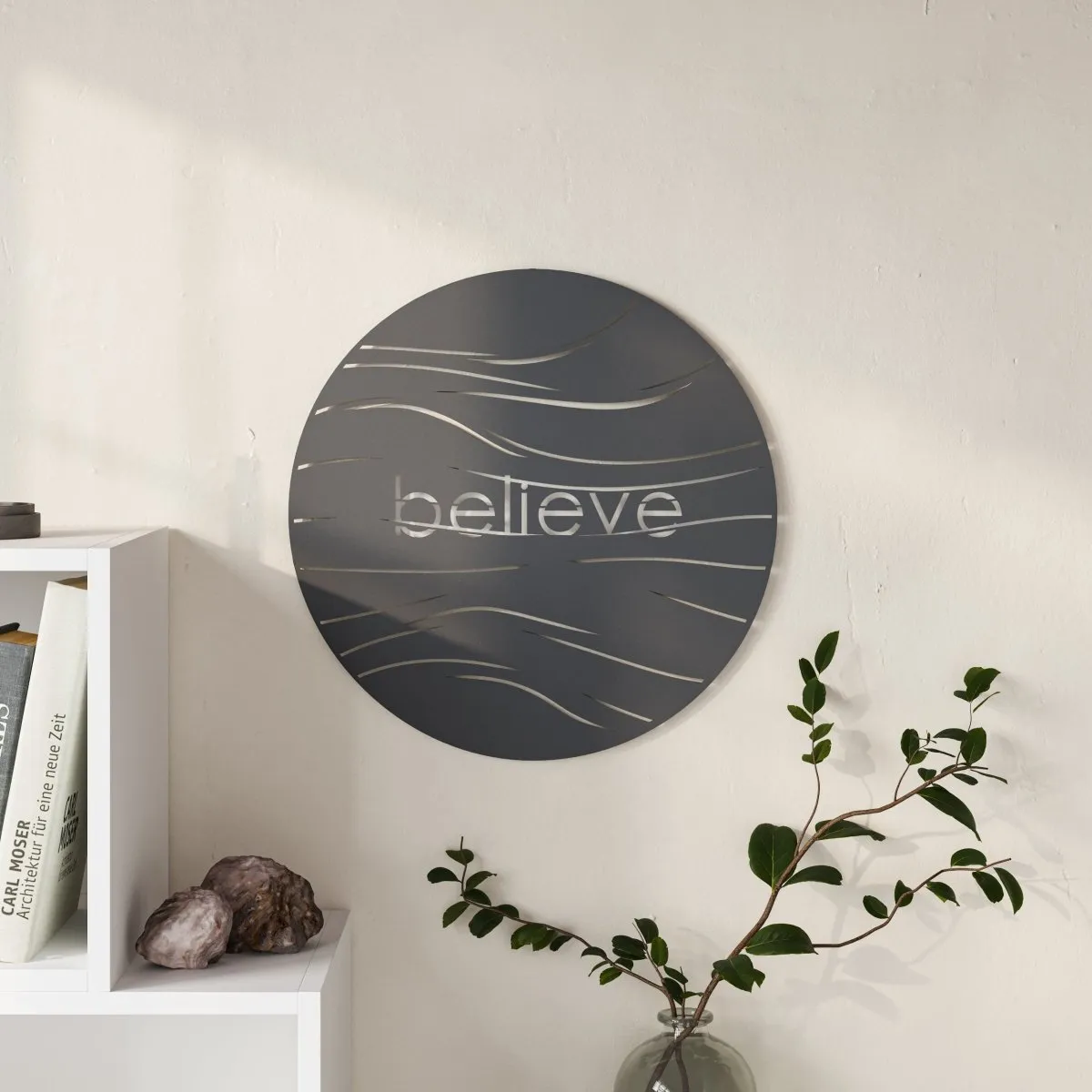 Believe Modern Metal Wall Art Home Decorative Ornament