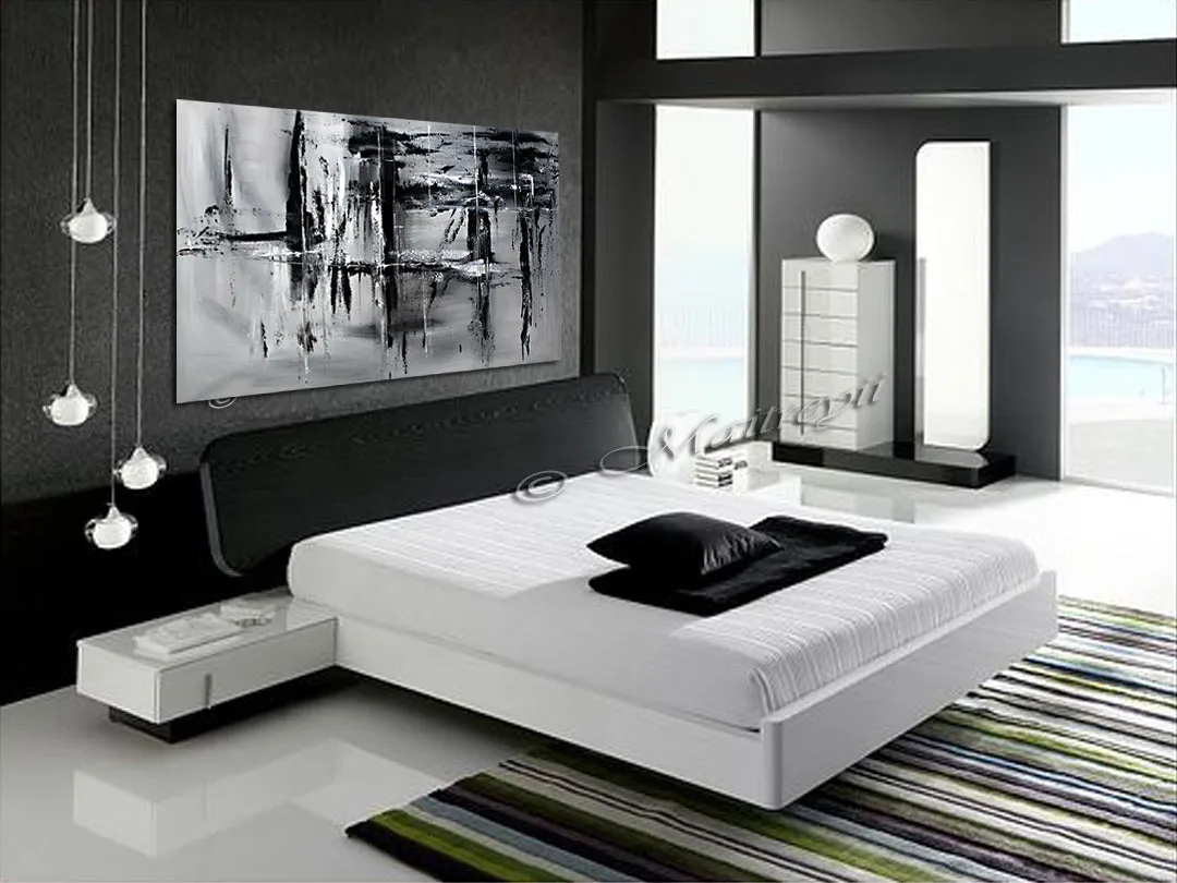 Black and White Large Painting For Modern Homes - Light And Shade 2