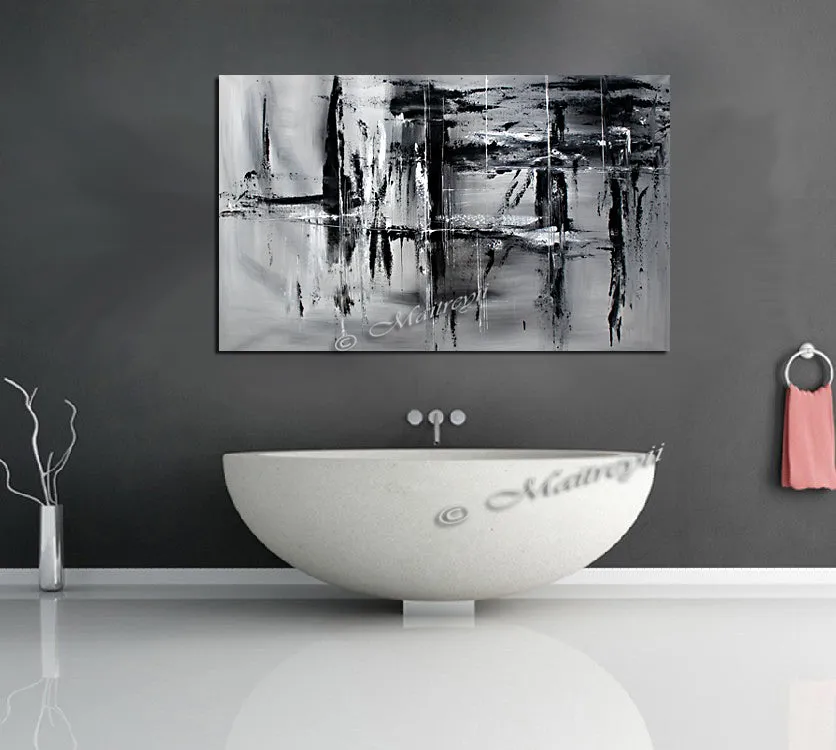 Black and White Large Painting For Modern Homes - Light And Shade 2