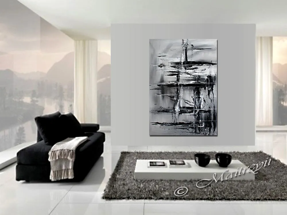Black and White Large Painting For Modern Homes - Light And Shade 2