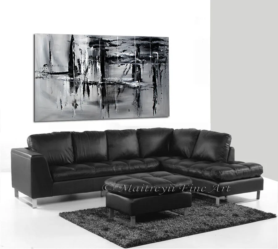 Black and White Large Painting For Modern Homes - Light And Shade 2