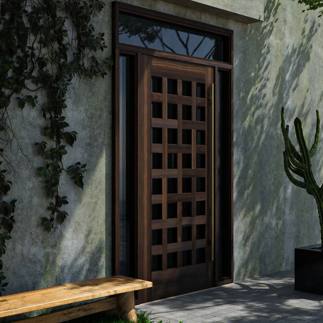 Cambria Basket Weave Wooden Front Door