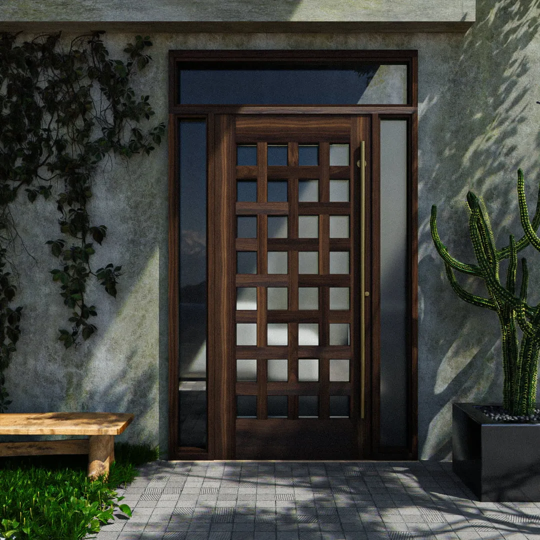 Cambria Basket Weave Wooden Front Door