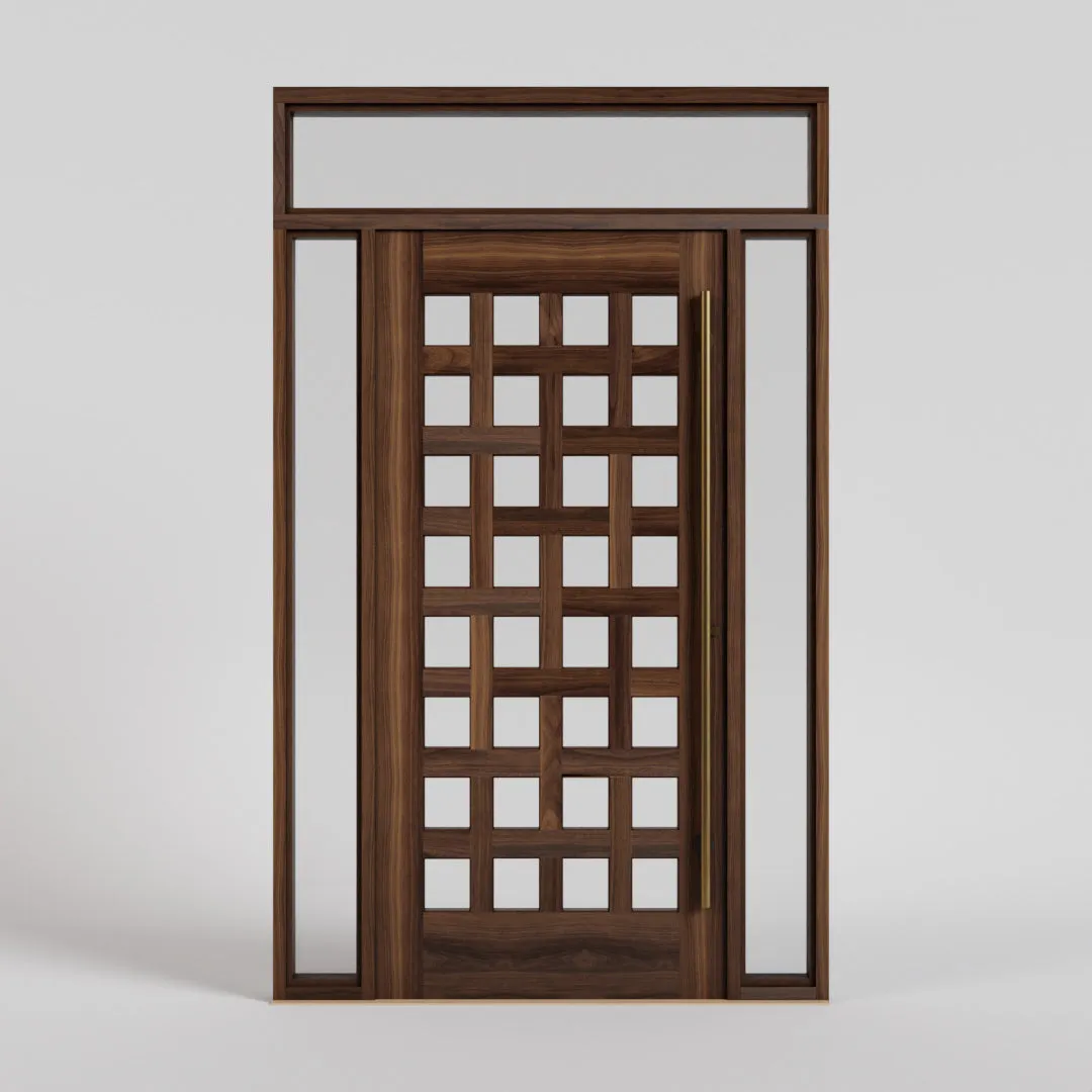 Cambria Basket Weave Wooden Front Door