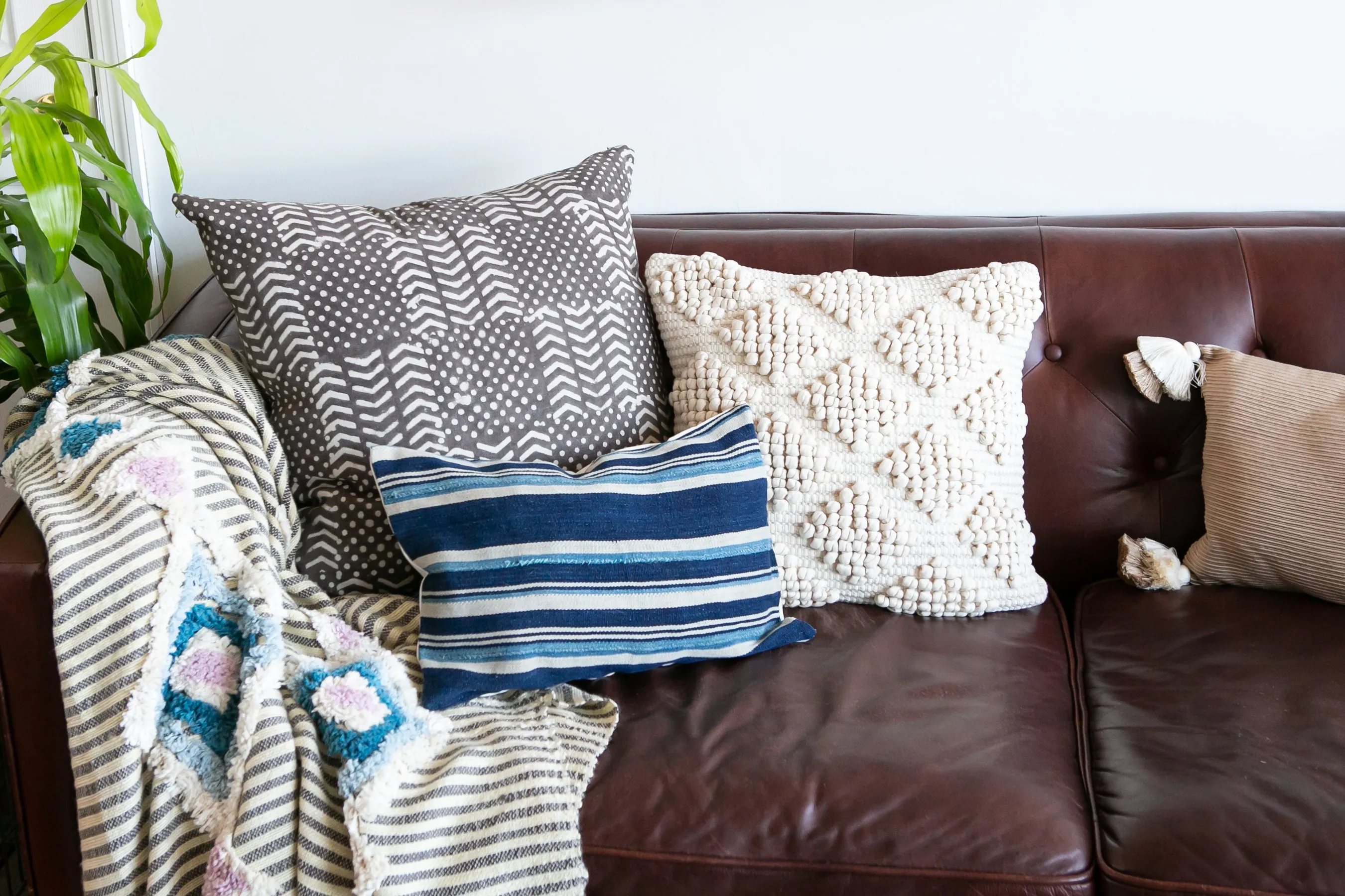 Chocolate Gray Throw Pillow Set of Two 24" x 24"