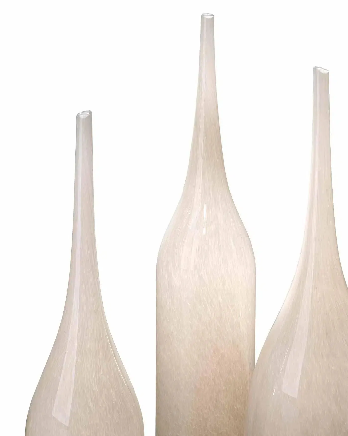 Coastal Style Grey Glass Pixie Vases (Set of 3)