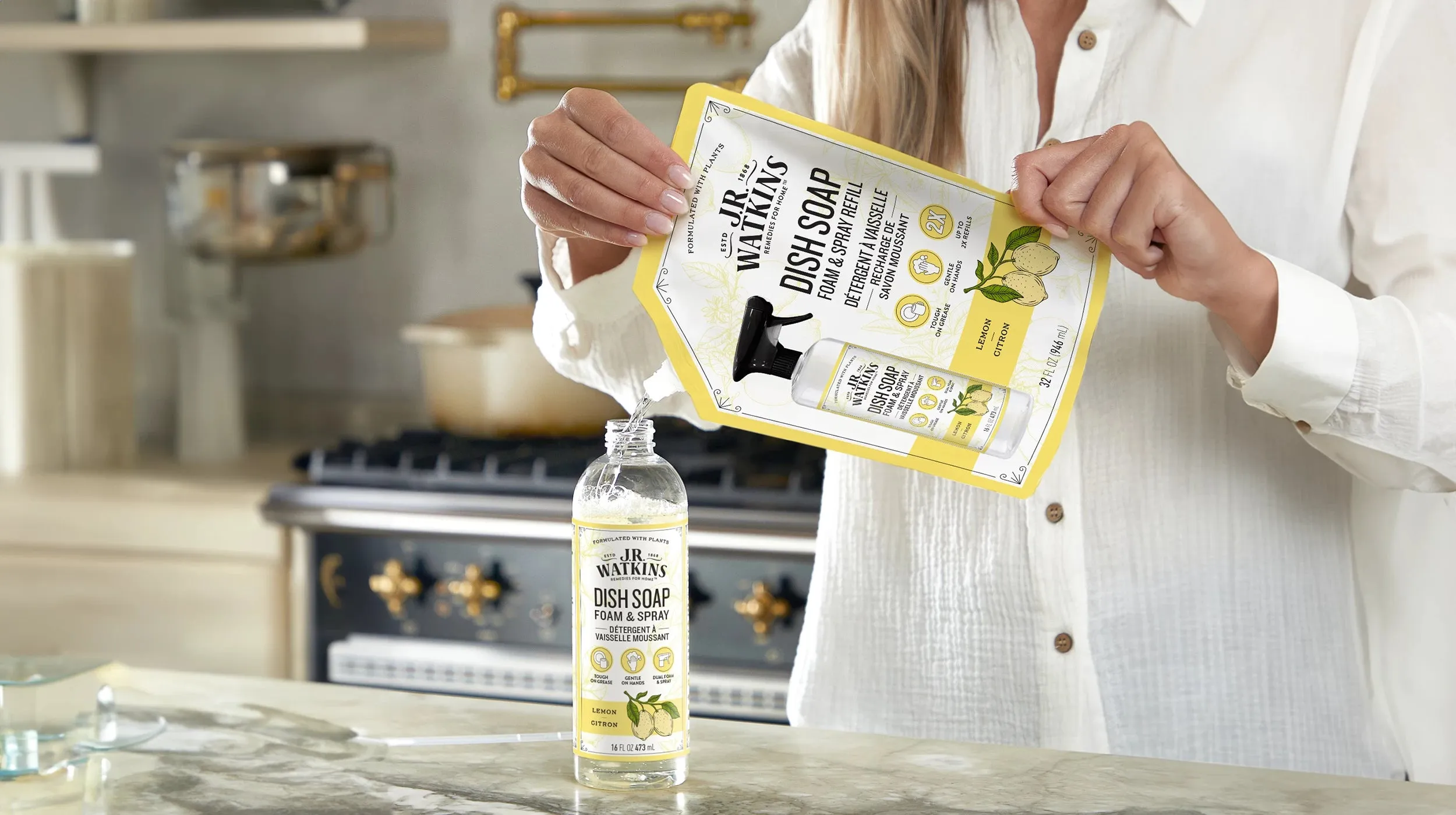 Dish Soap Foaming Lemon 32floz Refill