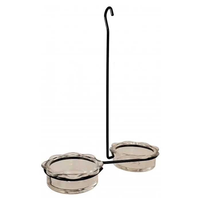 Double Dish Feeder, Clear