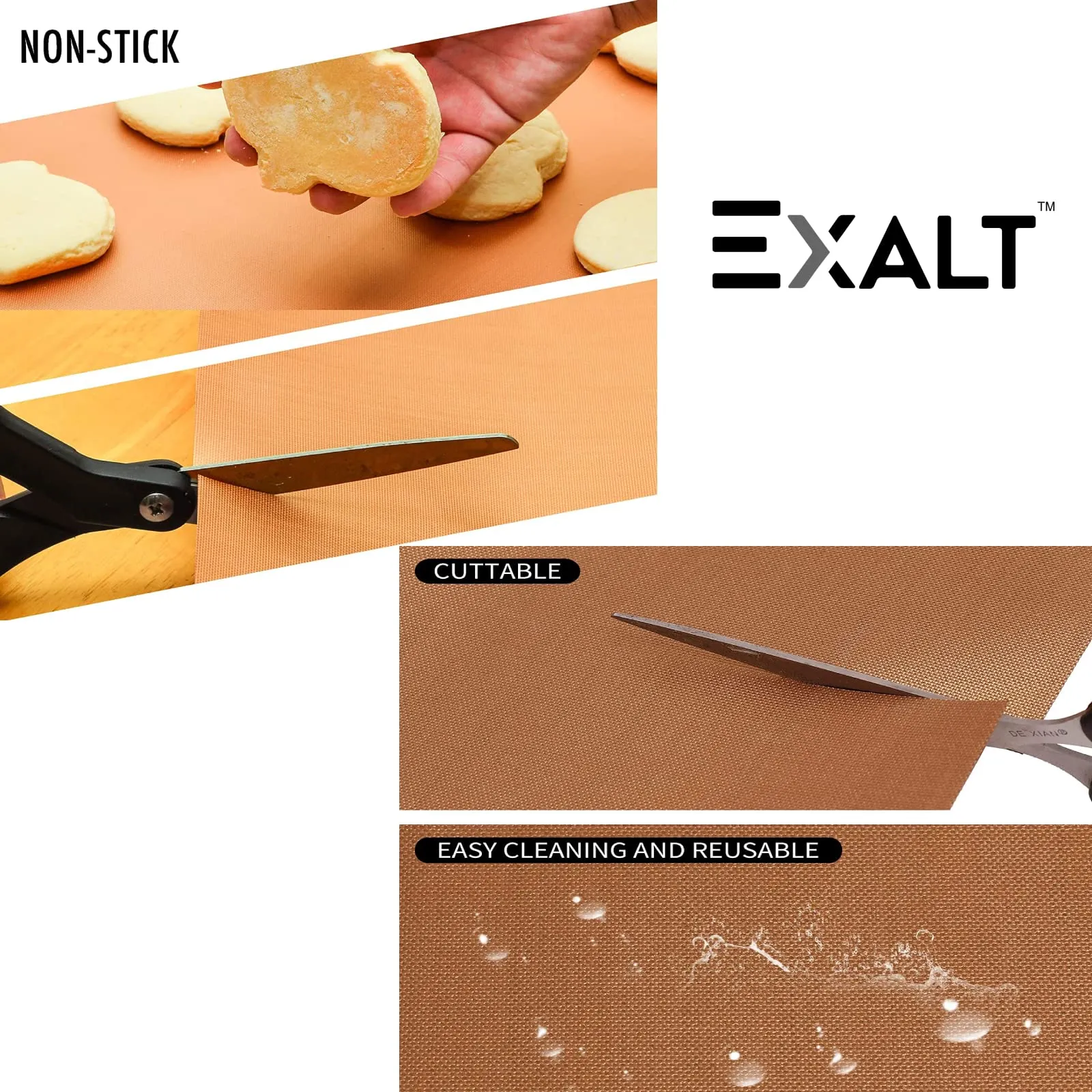EXALT Silicone Baking Mat Roti Making Sheet Obbattu Sheet Holige Sheet Reusable Heat Resistant Baking Mat Chappathi Puran Poli Rolling Mat - Pack of 2