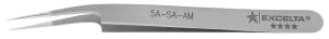 Excelta 5A-SA-AM Antimicrobial Neverust® Stainless Steel Tweezer with 10° Offset, Ultra Fine, Pointed Tips