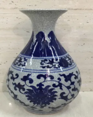 Gidget Blue and White Vases Set of 1 - Angie Homes