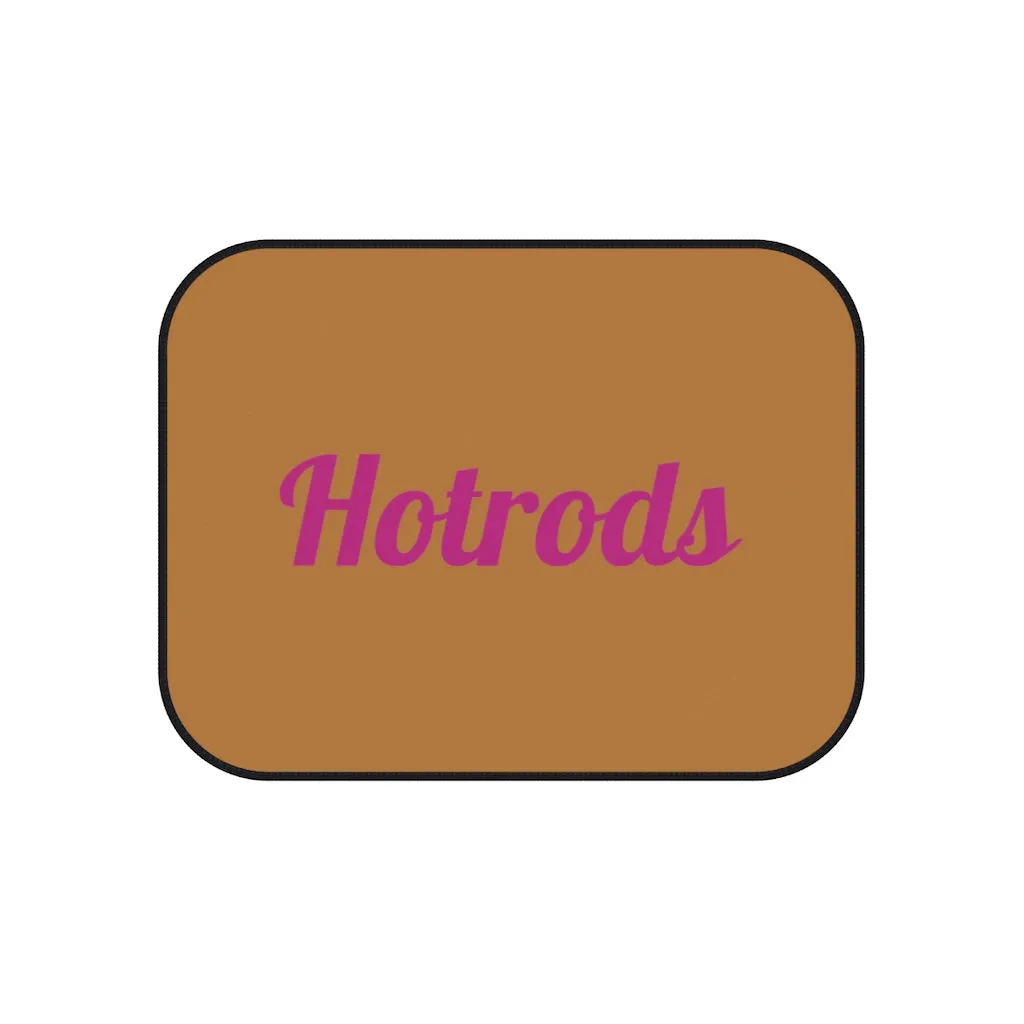 Hotrods Car Mats (Set of 4) - Lt Brown w/Pink print