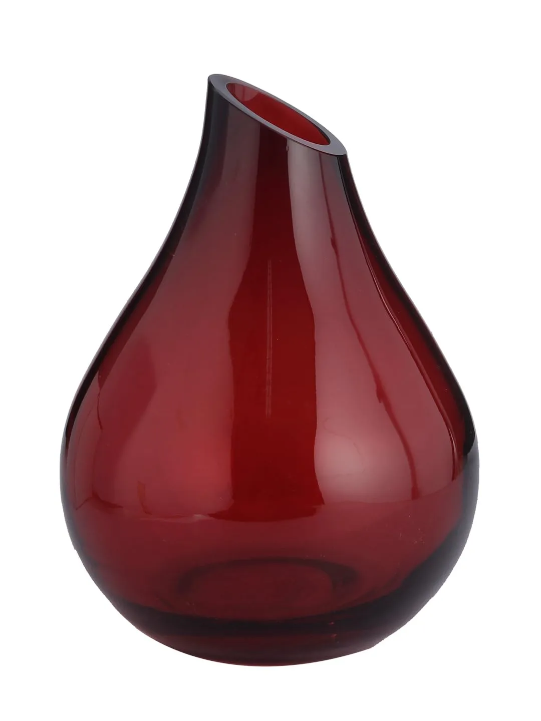 Incrizma Glass Flower Vase (5 X 7 In, Red)