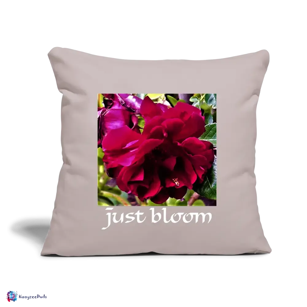 Just Bloom Rose Throw Pillow Cover 18” x 18”