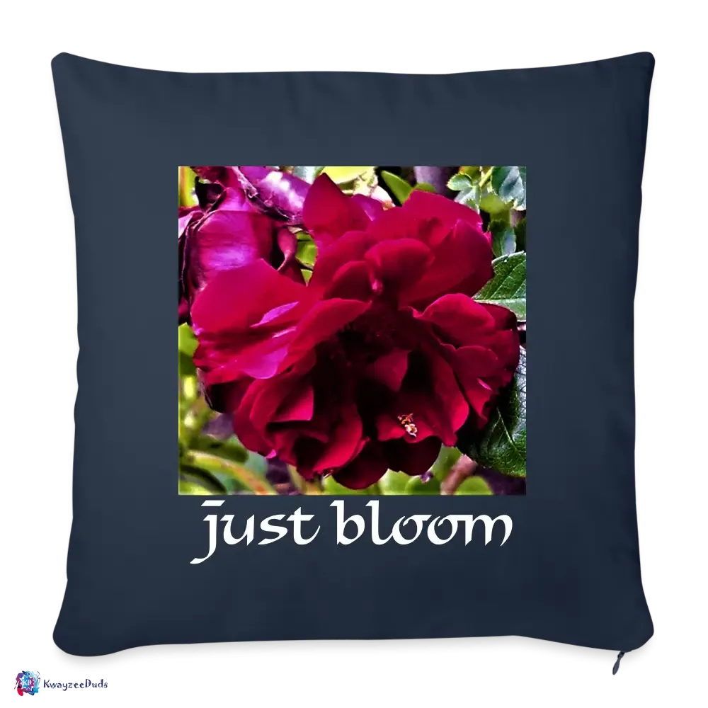 Just Bloom Rose Throw Pillow Cover 18” x 18”