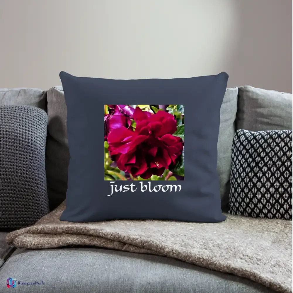 Just Bloom Rose Throw Pillow Cover 18” x 18”