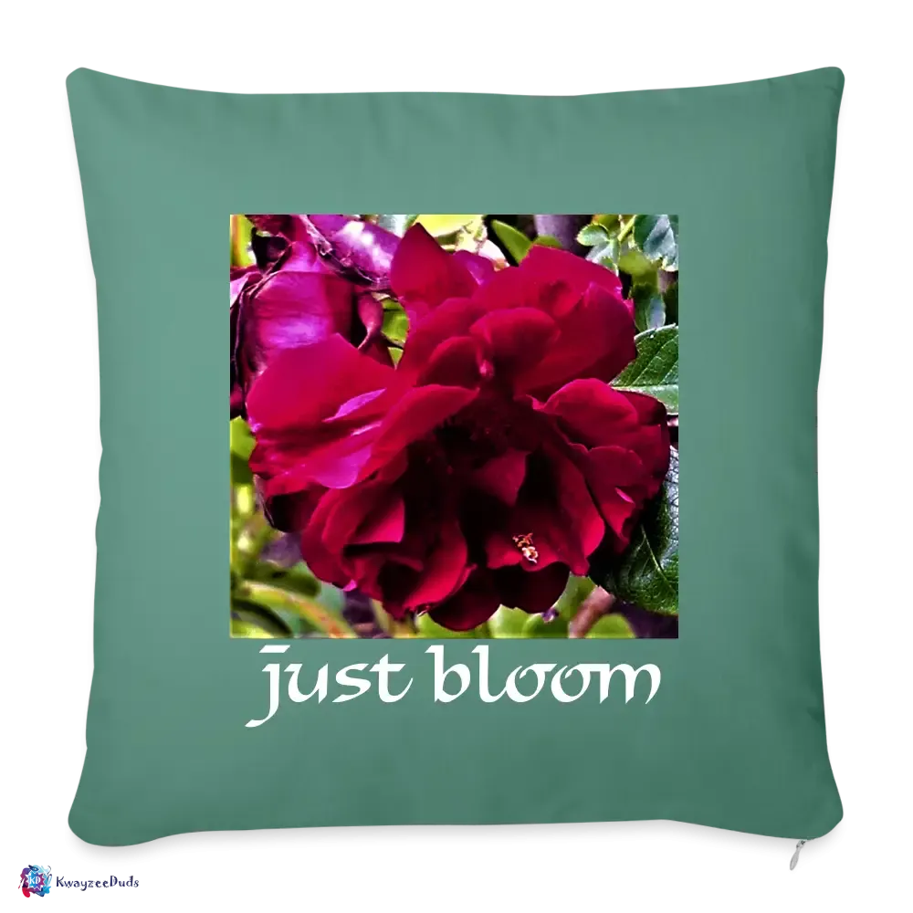 Just Bloom Rose Throw Pillow Cover 18” x 18”