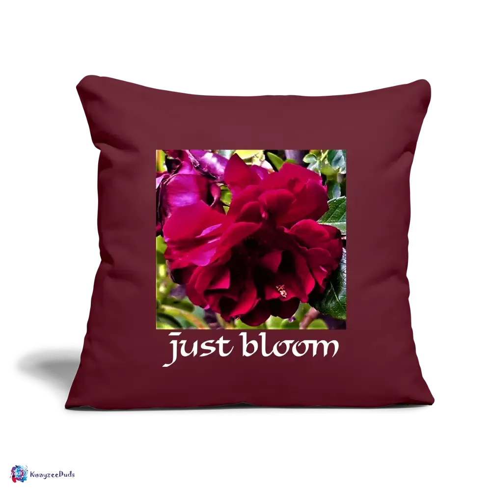 Just Bloom Rose Throw Pillow Cover 18” x 18”