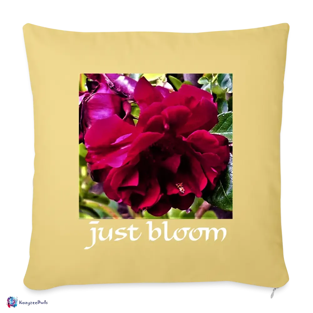 Just Bloom Rose Throw Pillow Cover 18” x 18”