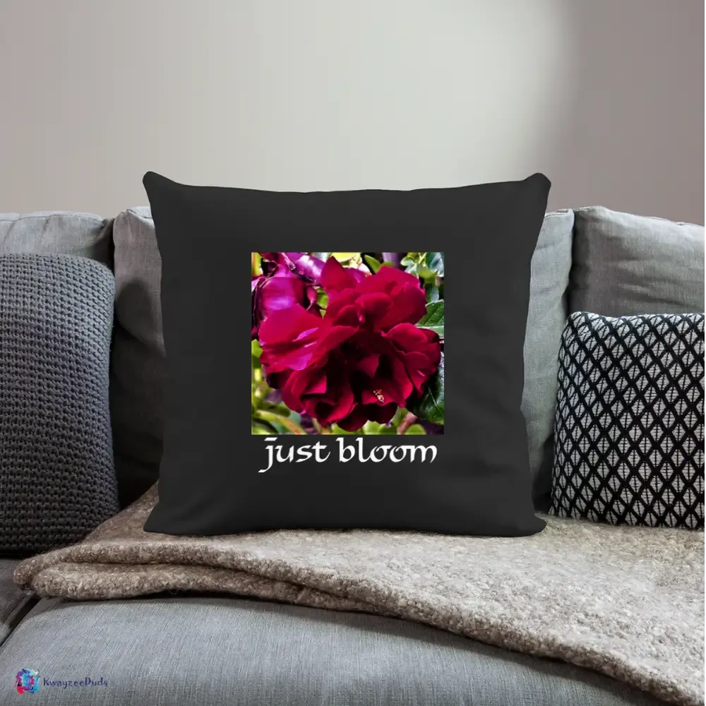 Just Bloom Rose Throw Pillow Cover 18” x 18”
