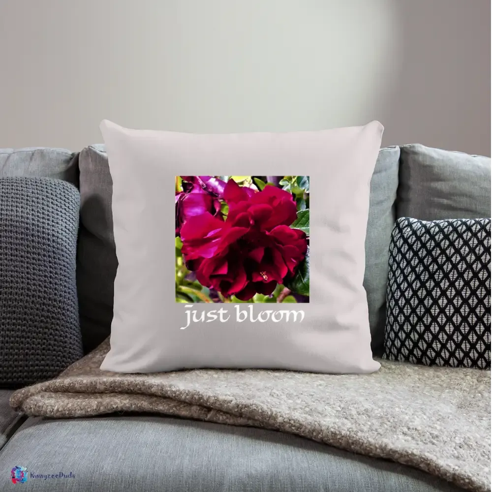 Just Bloom Rose Throw Pillow Cover 18” x 18”