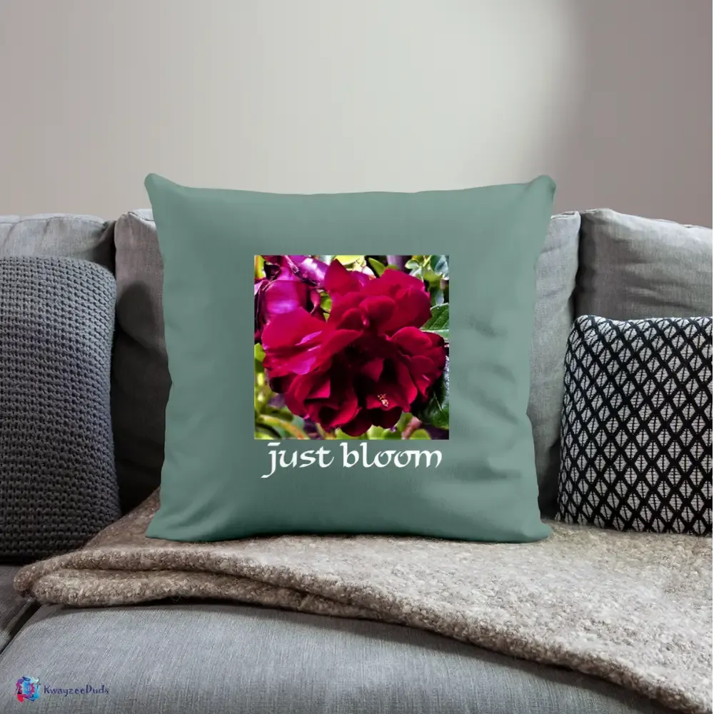 Just Bloom Rose Throw Pillow Cover 18” x 18”