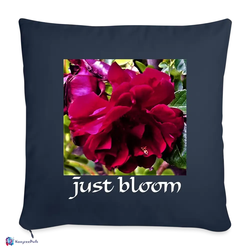 Just Bloom Rose Throw Pillow Cover 18” x 18”