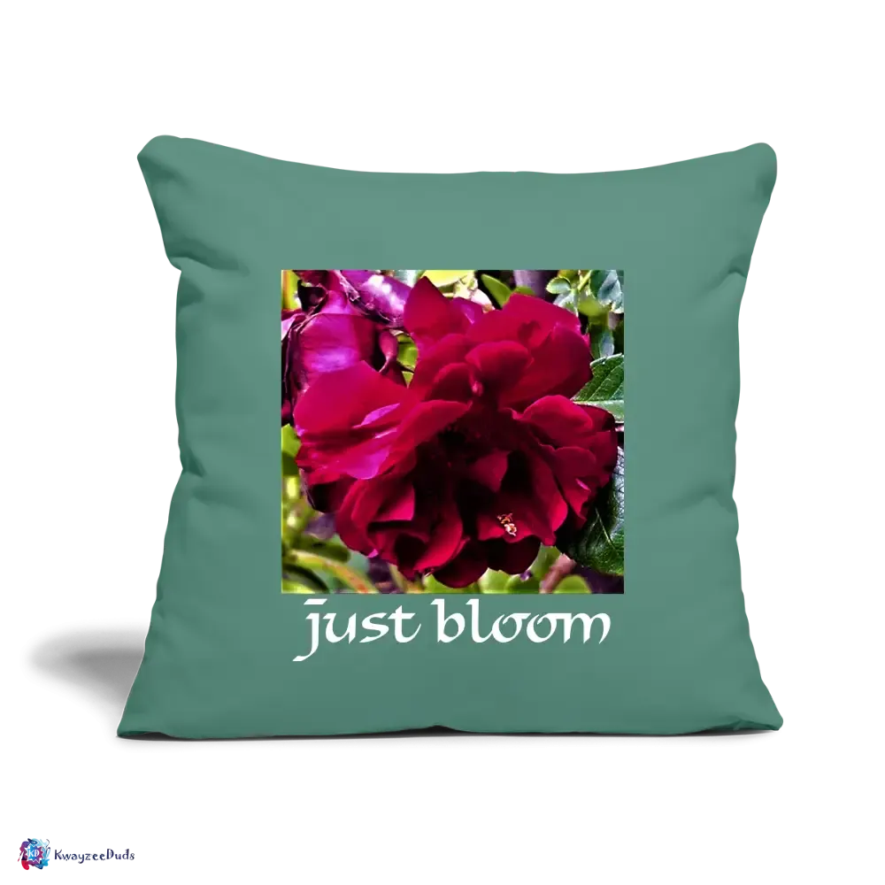 Just Bloom Rose Throw Pillow Cover 18” x 18”