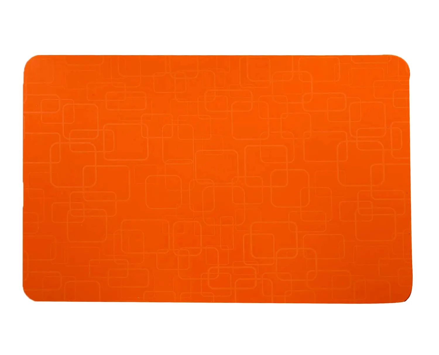Kuber Industries Placemats Table Mats Easy to Clean PVC Place Mats for Dining, Set of 6 (Orange), Standard (HS39KUBMART021963, Polyvinyl Chloride)