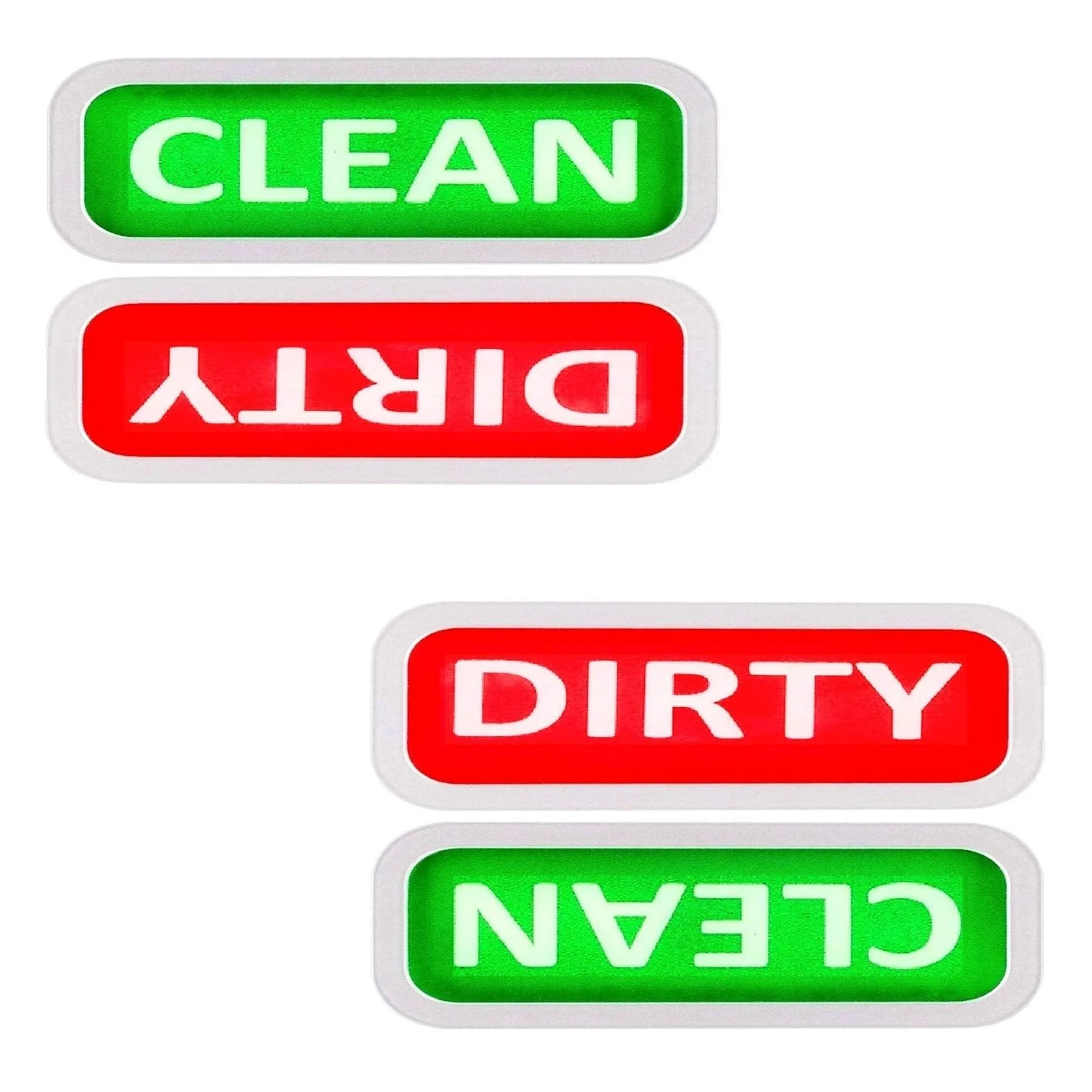 LOFTWARE Washing Machine and Dishwasher Magnet with Clean and Dirty Signage Colored Indicator; Bold Text Easy to Read; A Great Water Saver; Compact Size 3.5 x 2 inch Ideal Kitchen Gift - Pack of 2